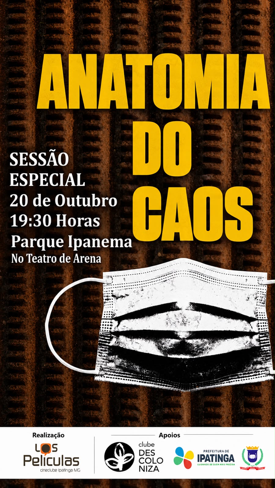 Los Películas Cineclube exibe filme “Anatomia do caos” no Parque Ipanema nesta terça-feira (20)